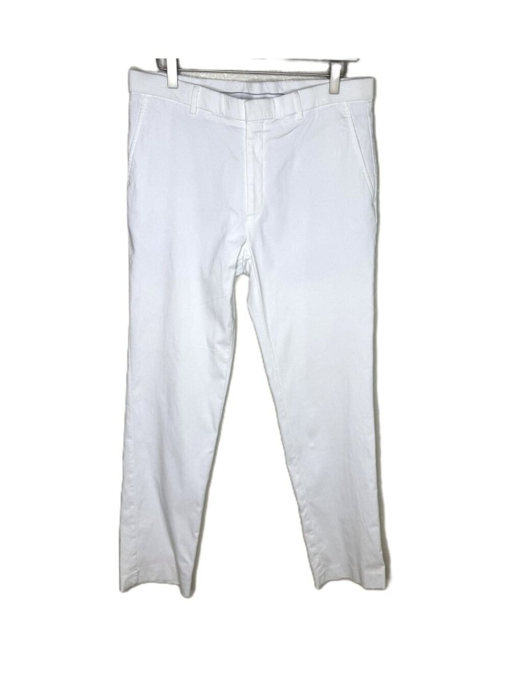 Tommy Hilfiger Men's White Flat Front Straight Leg Slacks, Size 34